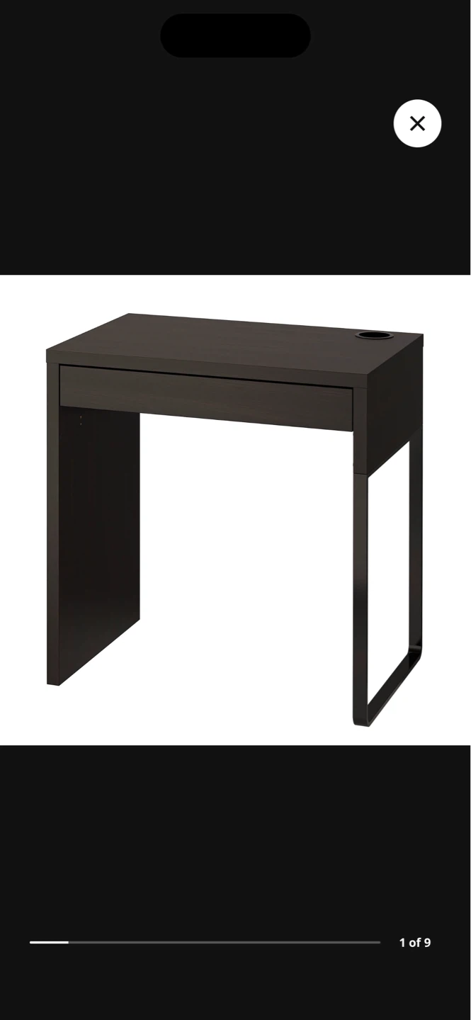 IKEA Micke Desk with Drawer - Black-Brown study table