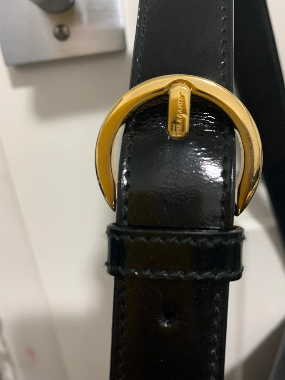 Salvatore Ferragamo Black Patent Leather Shoulder Bag - photo 2