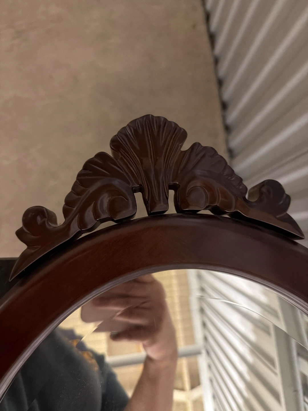 Oval Wood Framed Mirror - photo 2