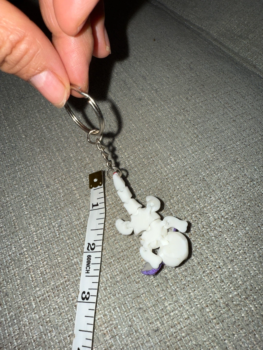 🌱 White and Purple ajolote (axolotl ) Keychain - photo 2