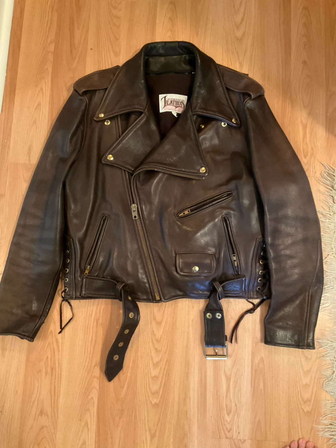 Diamond Leathers Brown Motorcycle Jacket