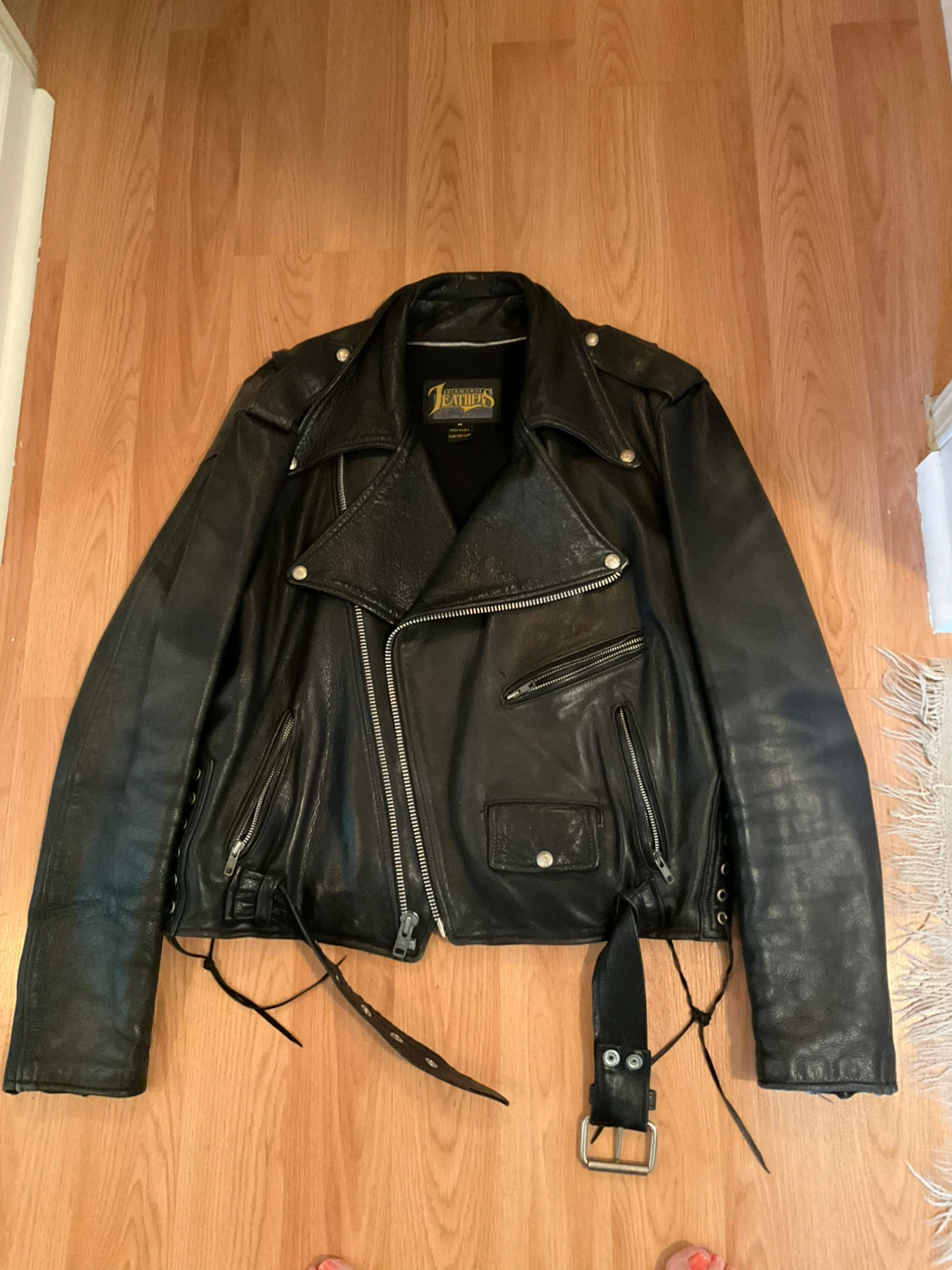 Diamond Leather Black  Motorcycle Jacket