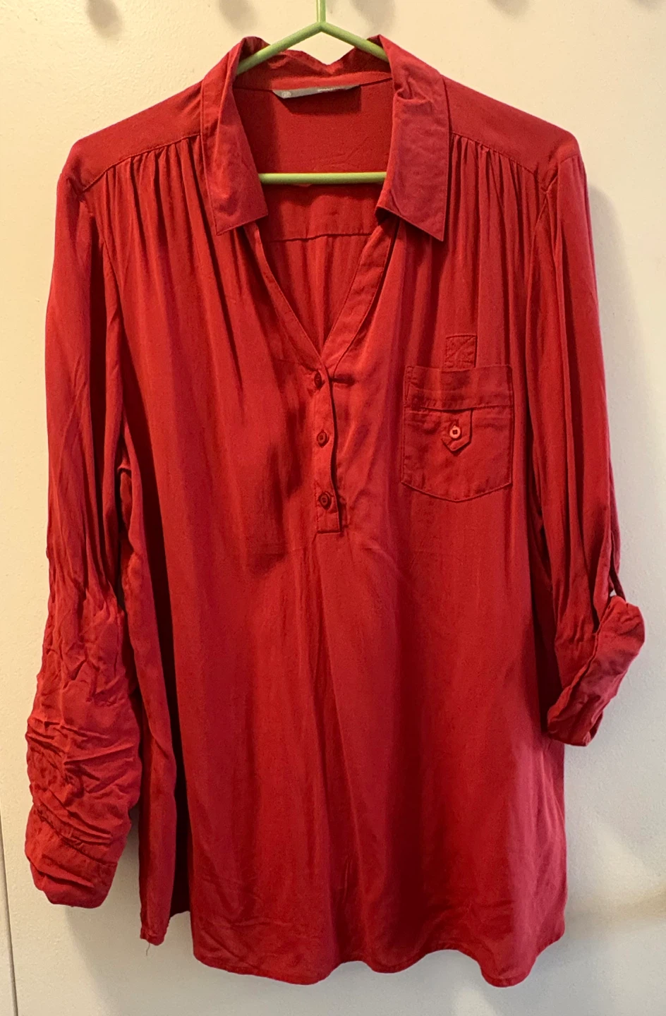 SMARTSET Red Rayon Blouse XL 🌱