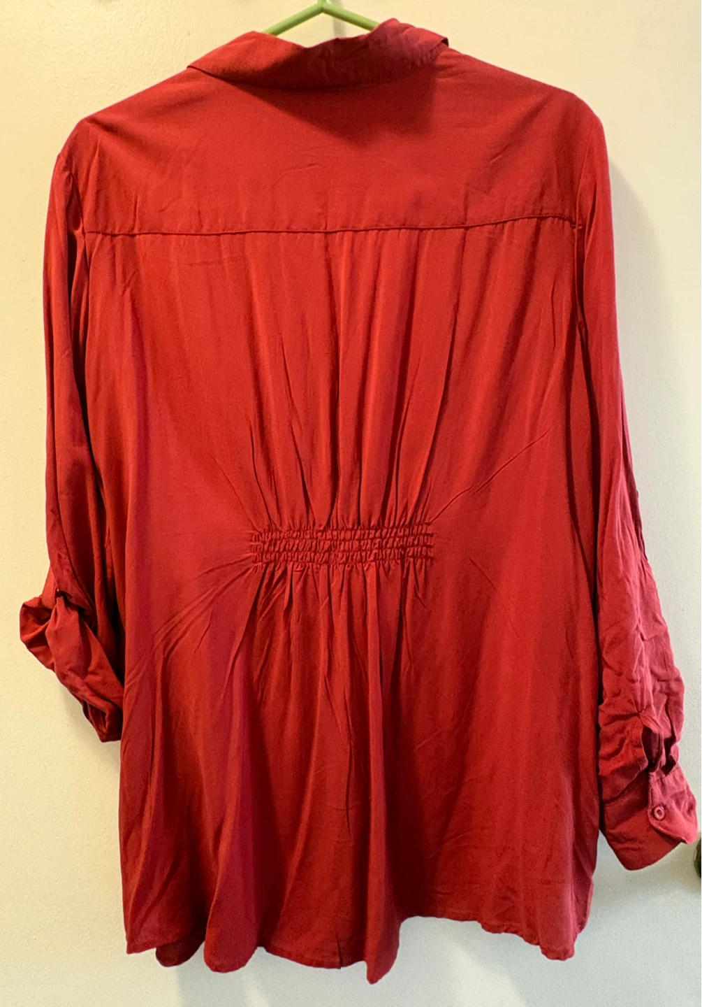 SMARTSET Red Rayon Blouse XL 🌱 - photo 2