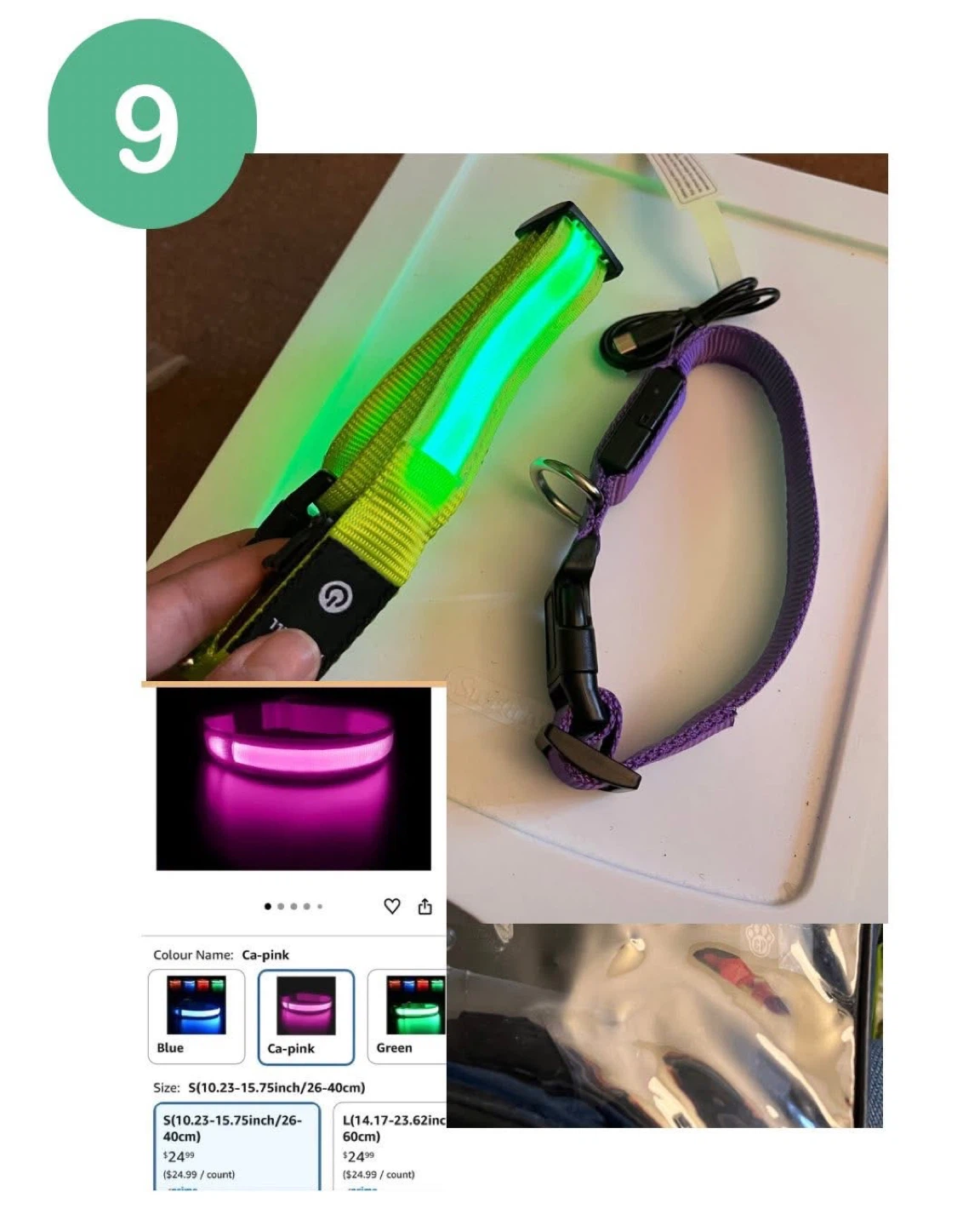 LED Dog Collar - size M