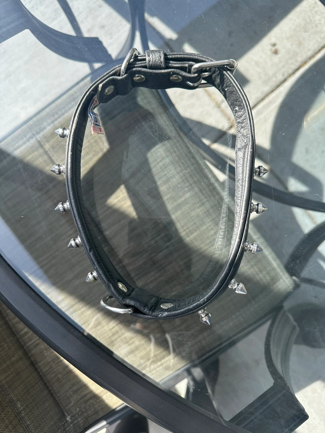 Black Leather puppy collar