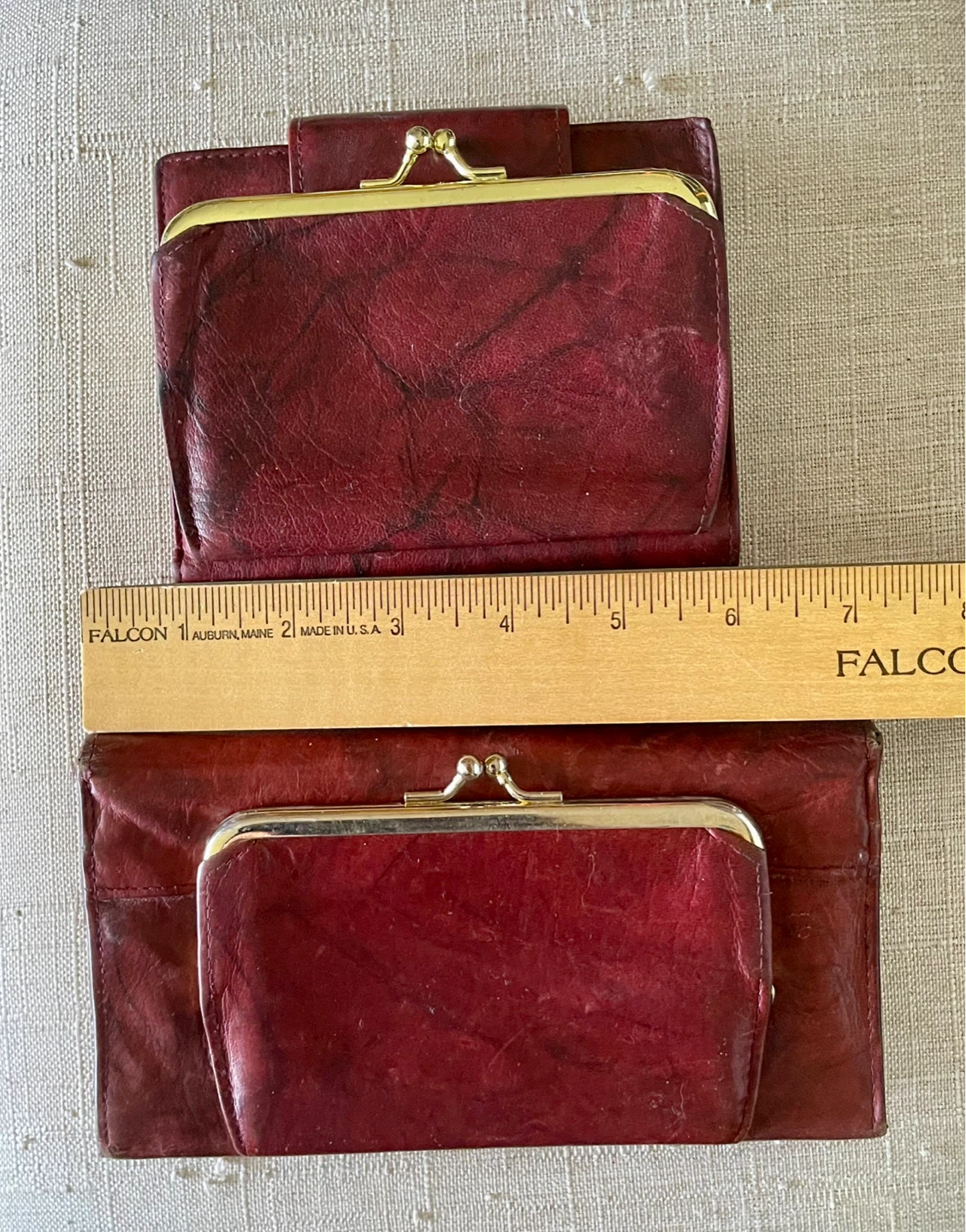 🌱Buxton Red Leather Bifold Wallet and Clutch Set - photo 2