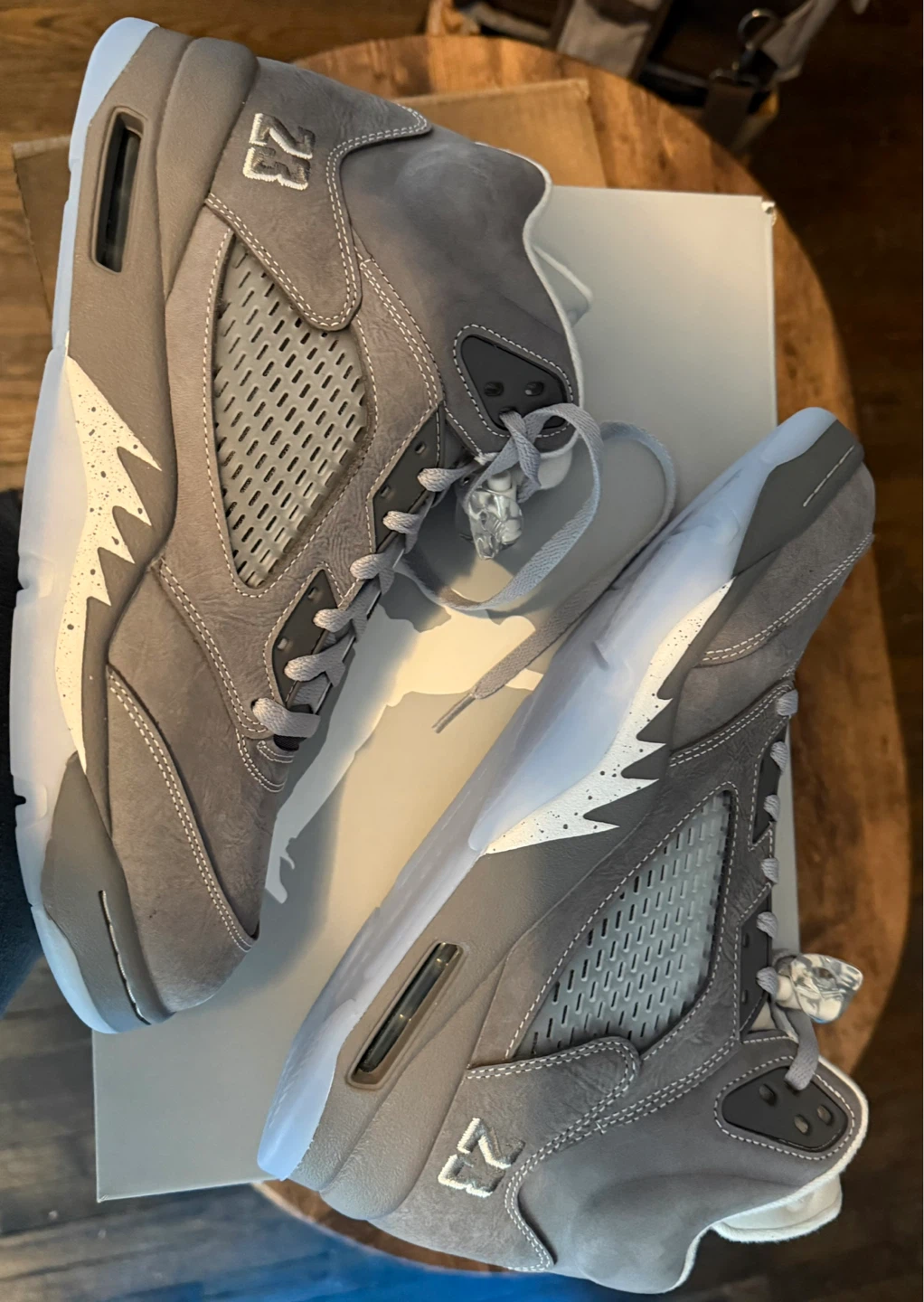 Air Jordan 5 Retro Wolf Grey Men's Shoes Size 12 - photo 5