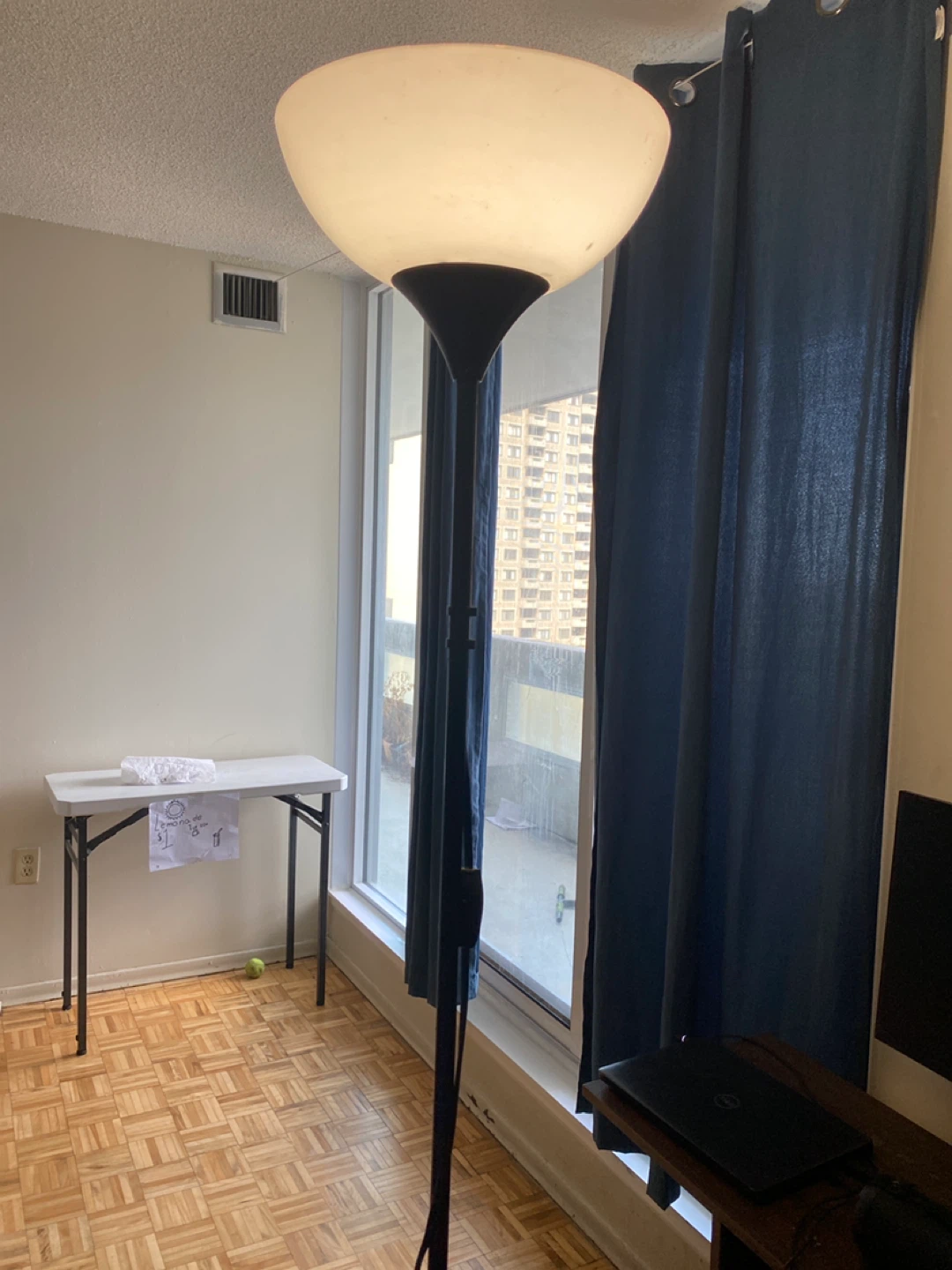 Black Floor Lamp with Frosted Shade - photo 2