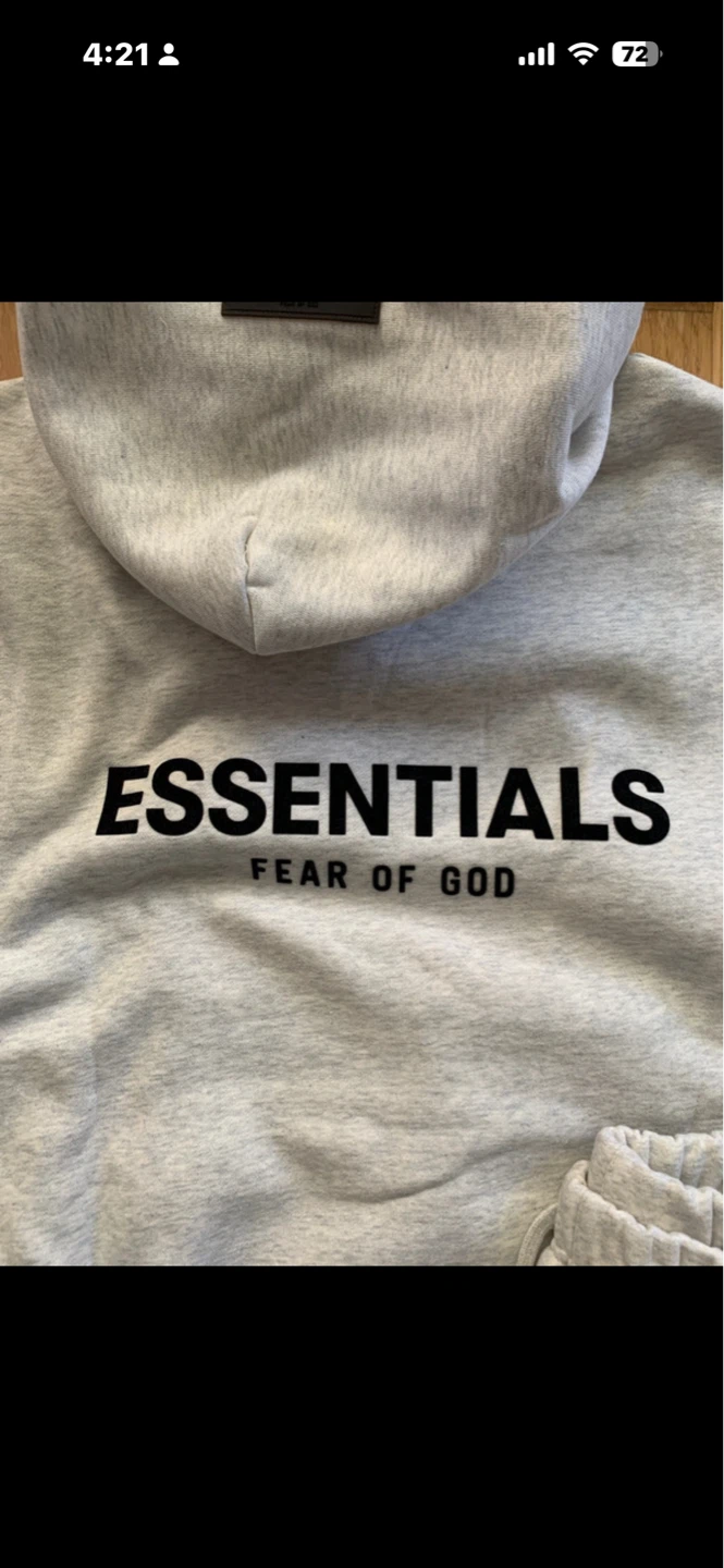 ESSENTIALS Fear of God Hoodie Grey Size S - photo 2