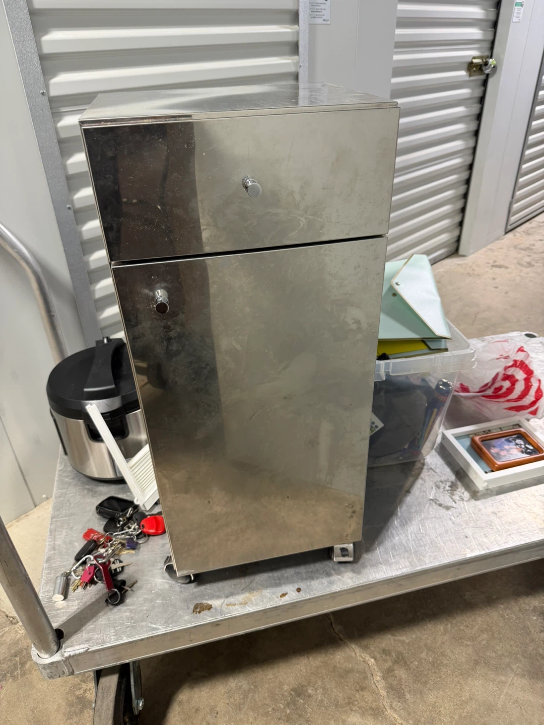 Stainless Steel Rolling Cabinet with 2 Drawers