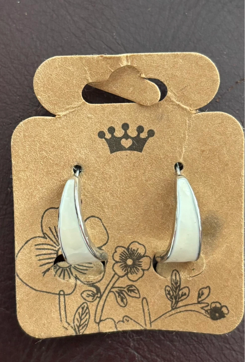 White Enamel  Earrings