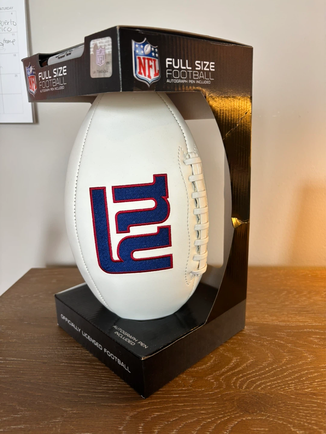 New York Giants Full Size Autographed Football with Sharpie Pen - photo 3