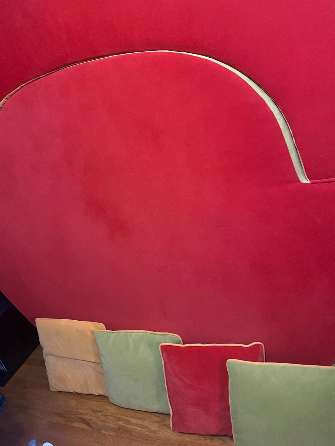 Large Round Red and Yellow Accent Pillow/Cushion - photo 4