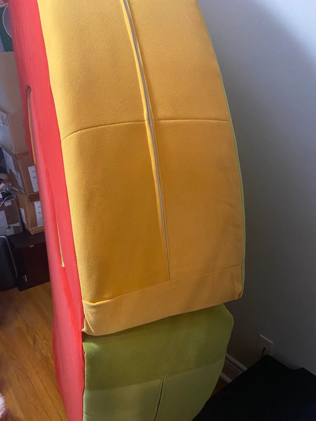 Large Round Red and Yellow Accent Pillow/Cushion - photo 2