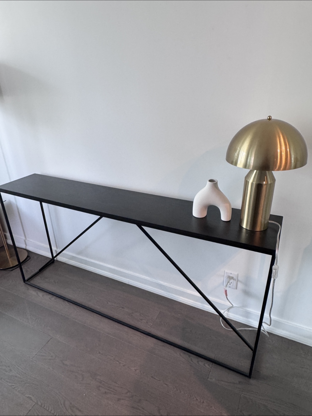 Black Console Table with Metal Frame - photo 3