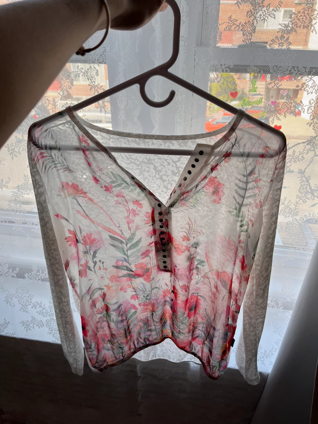 Women's Floral Print Button-Up Top - photo 4