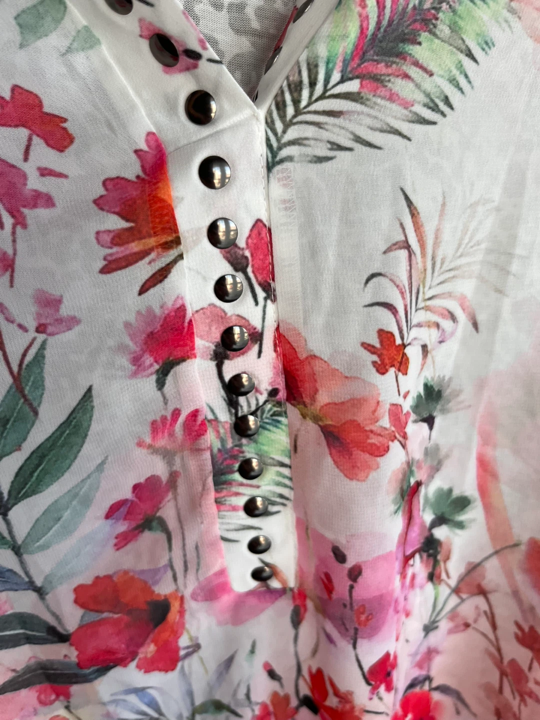 Women's Floral Print Button-Up Top - photo 3