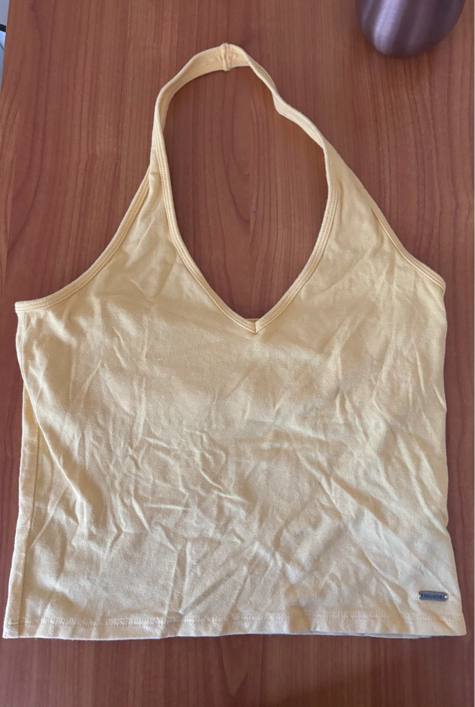 Hollister Yellow Halter Neck Tank Top