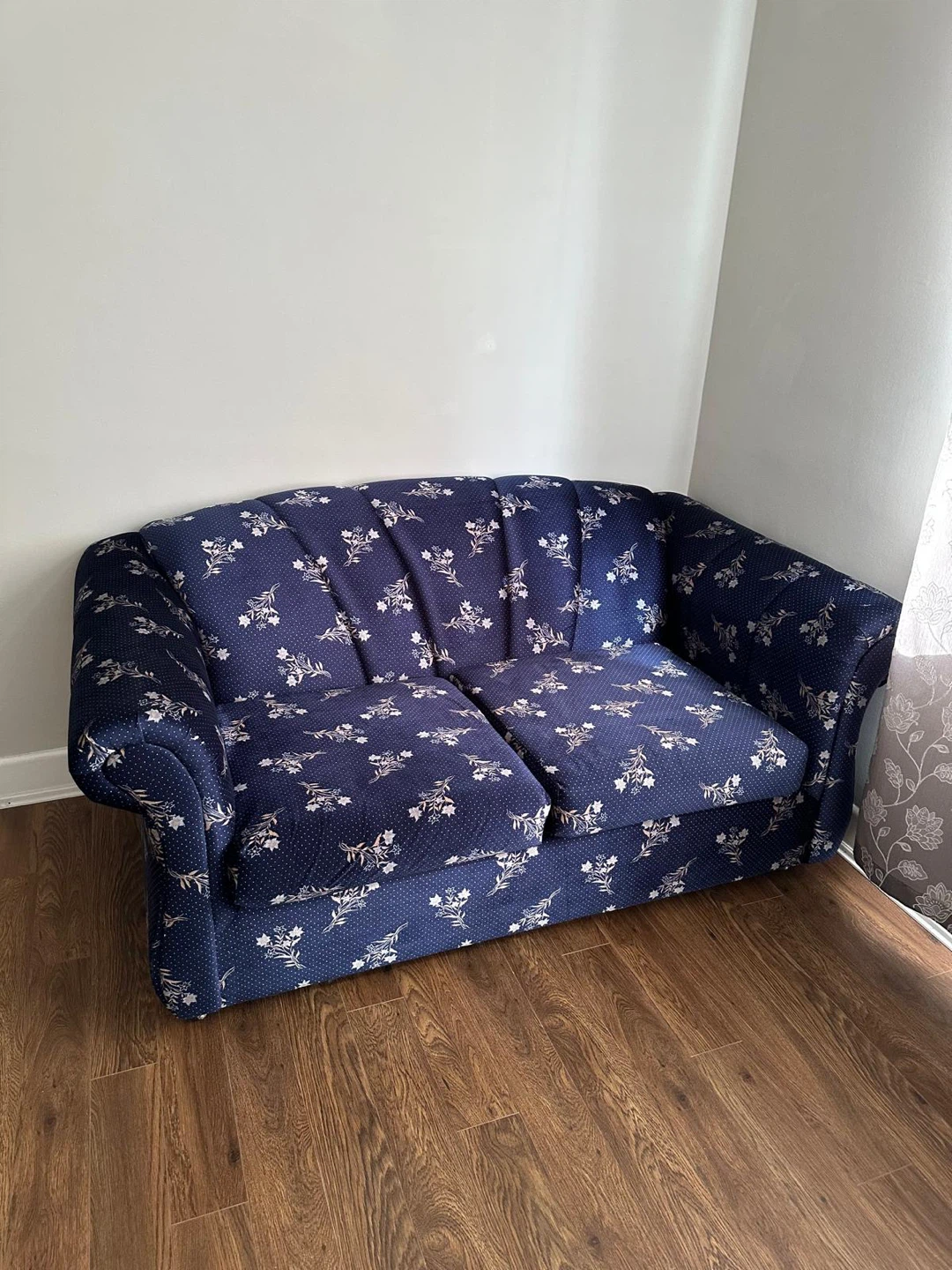 Blue Floral Loveseat Sofa - photo 2