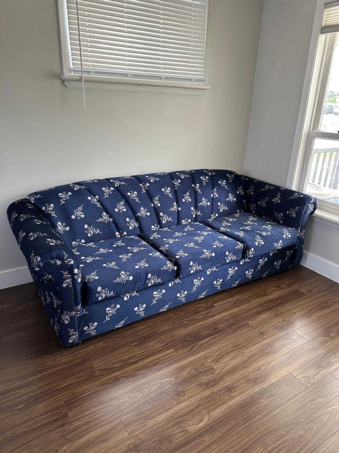 Blue Floral Loveseat Sofa - photo 3