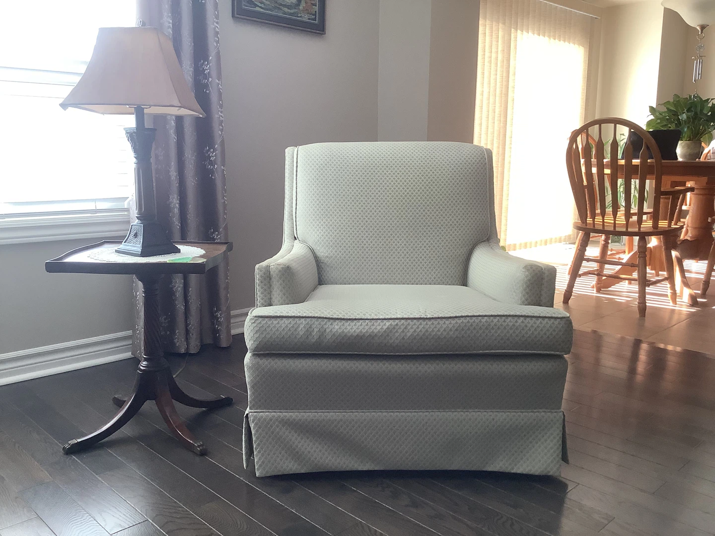 Light Green Textured Accent Chair