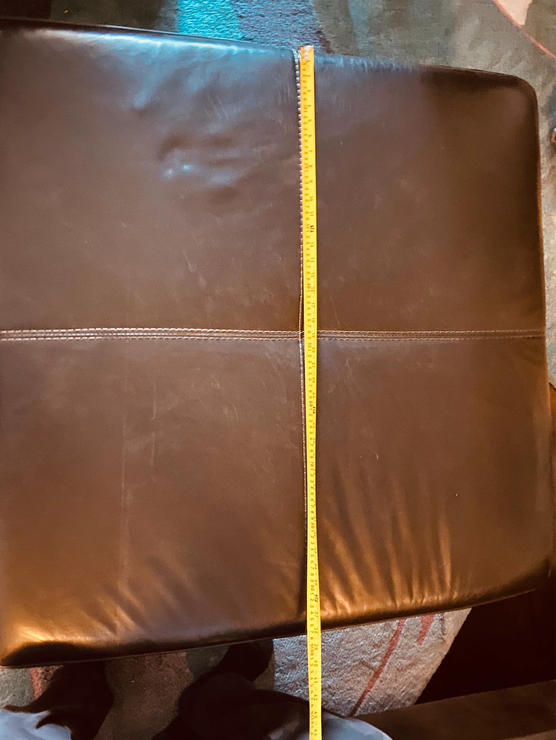 Dark Brown Faux Leather Storage Ottoman Bench - photo 5