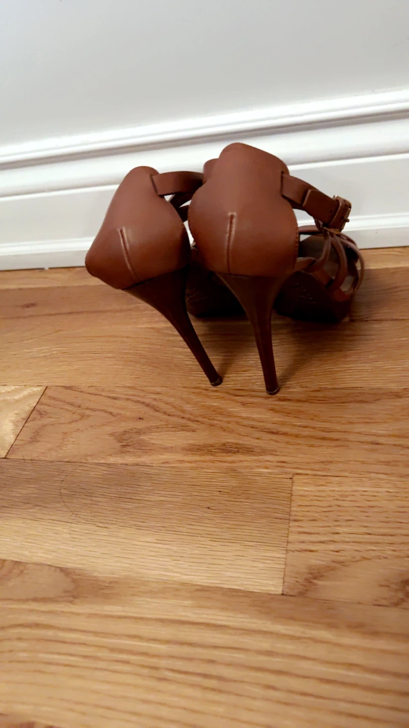 Ralph Lauren Collection Strappy Heels - Brown Leather