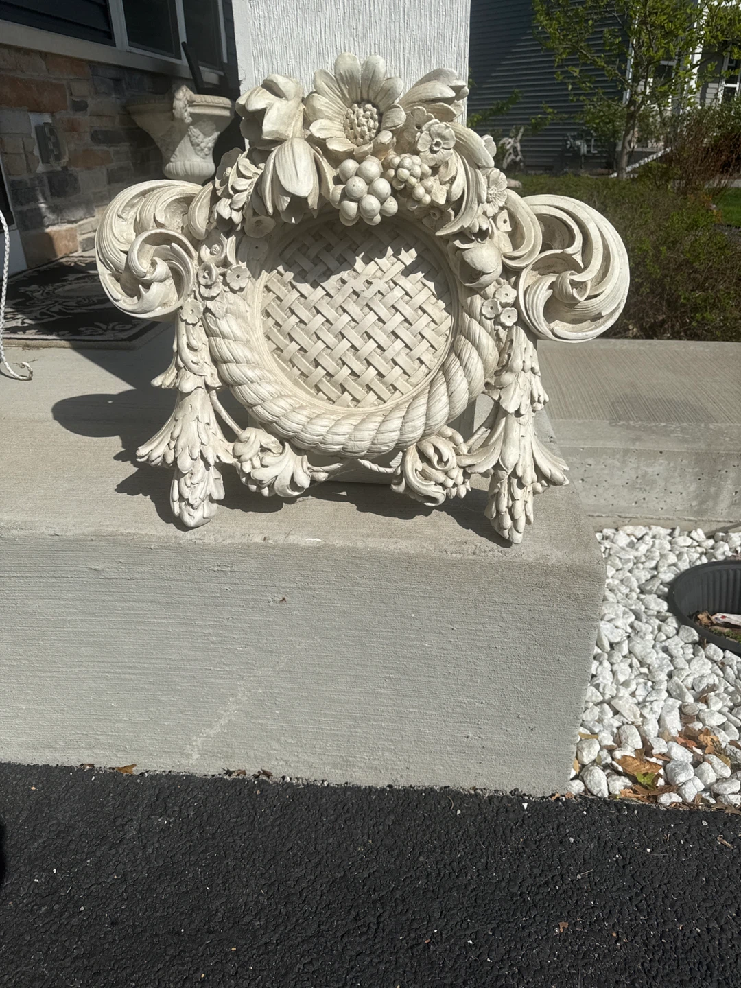 Ornate Decorative Wall Plaque - Cream