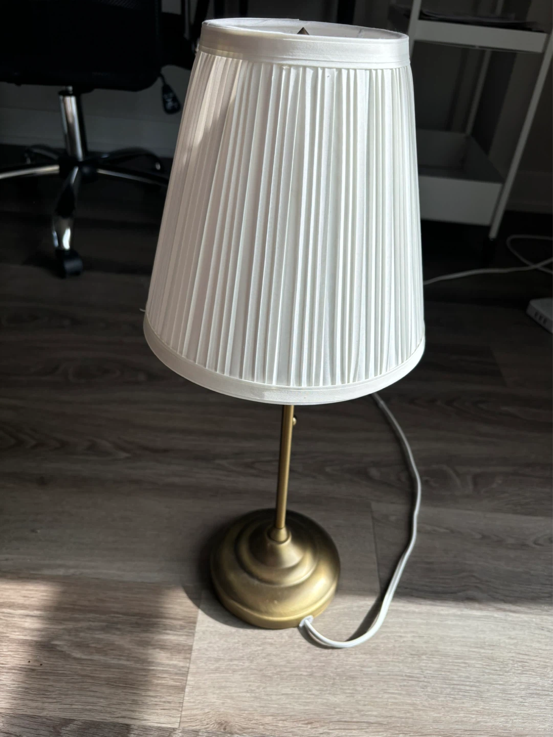 White Pleated Table Lamp
