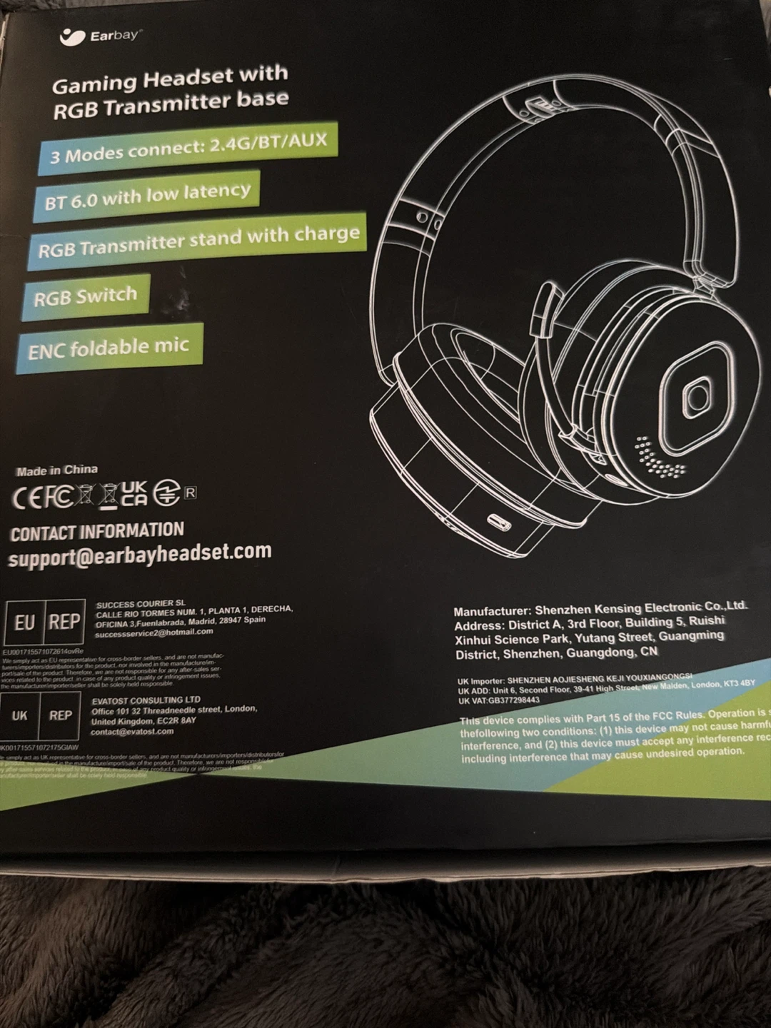 Earbay G-96 Gaming Headset with RGB Transmitter - photo 2