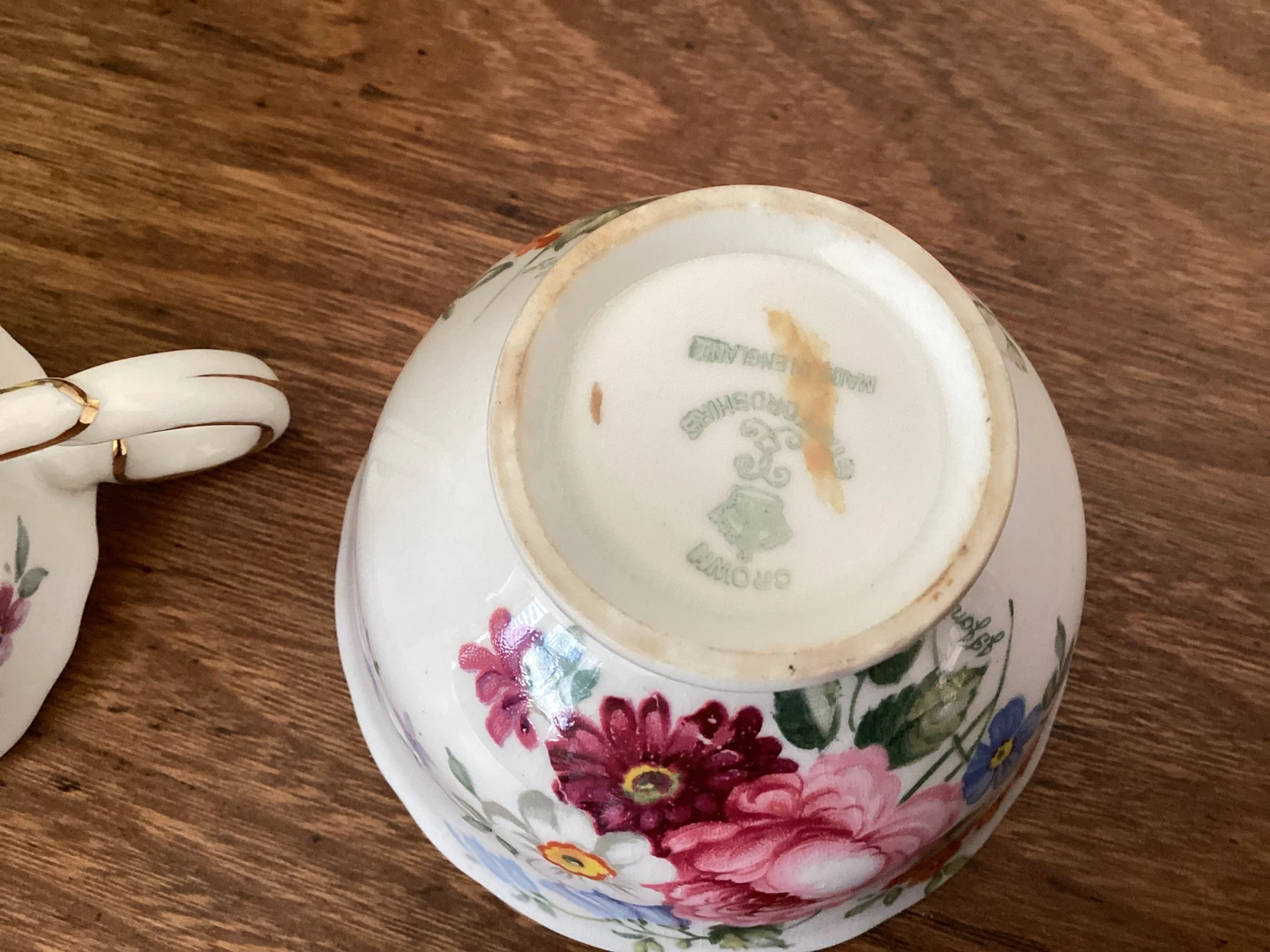 Crown Staffordshire Floral Creamer and Sugar Bowl Set - photo 4