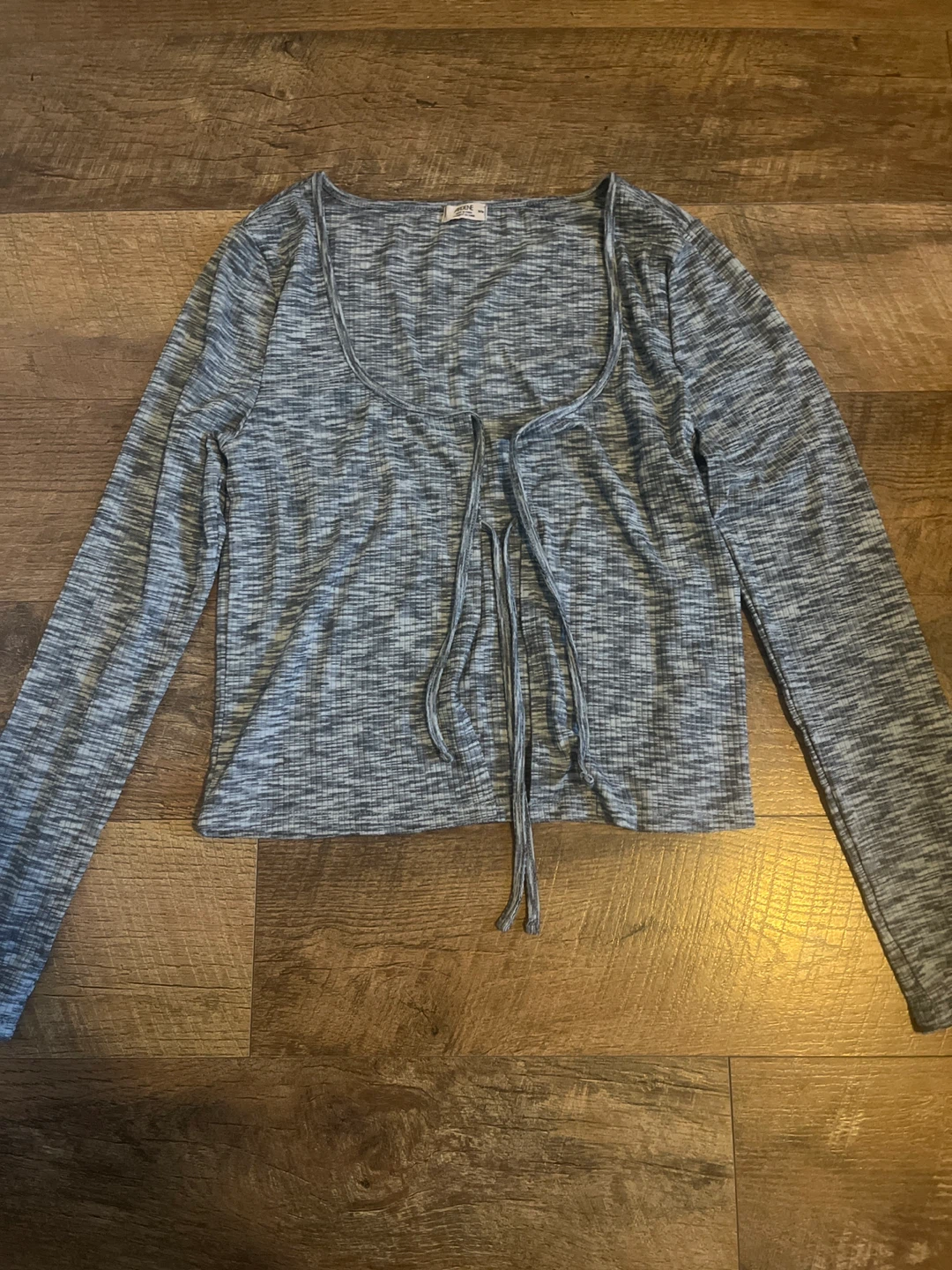 Grey Marled Tie-Front Cardigan🌱