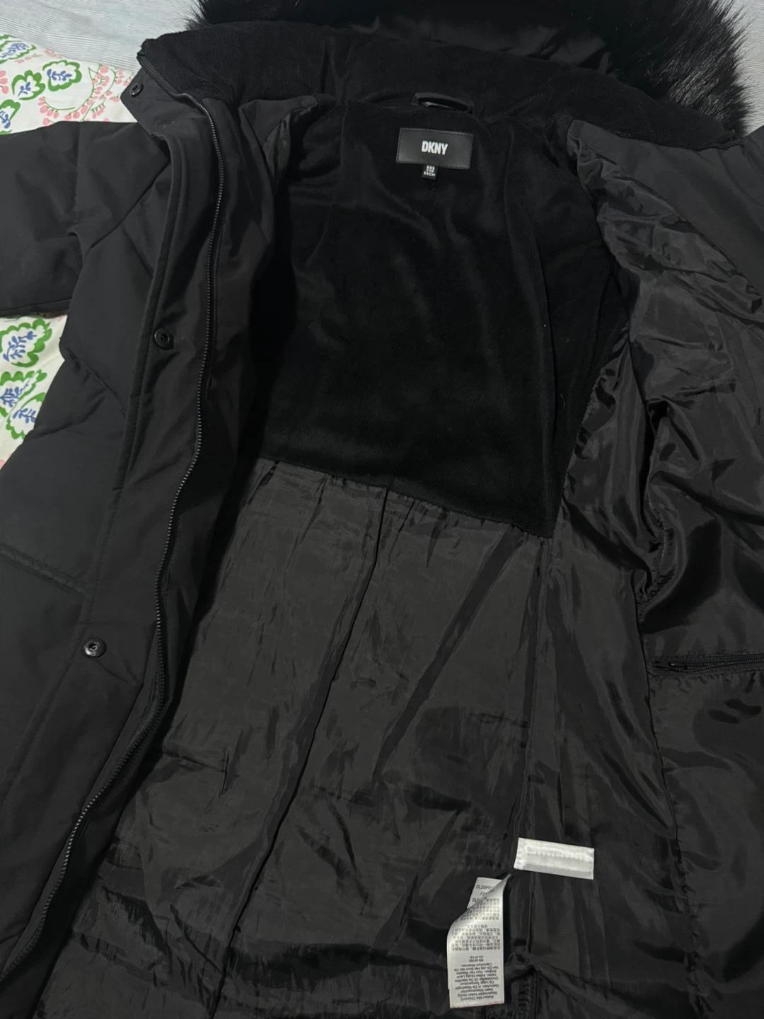 DKNY Black Puffer Parka with Fur Hood - photo 3