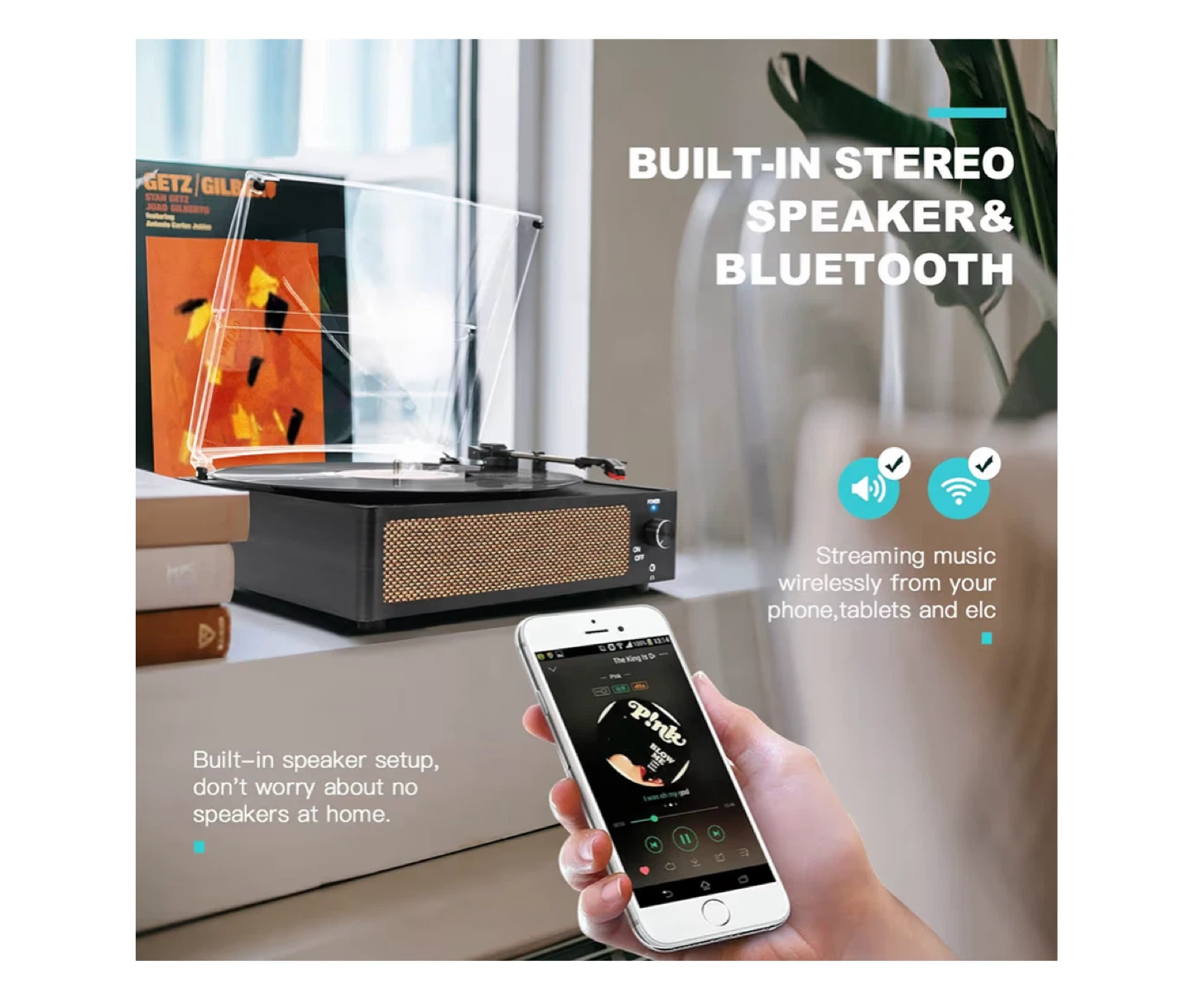 Turntable Record Player with Bluetooth - photo 3