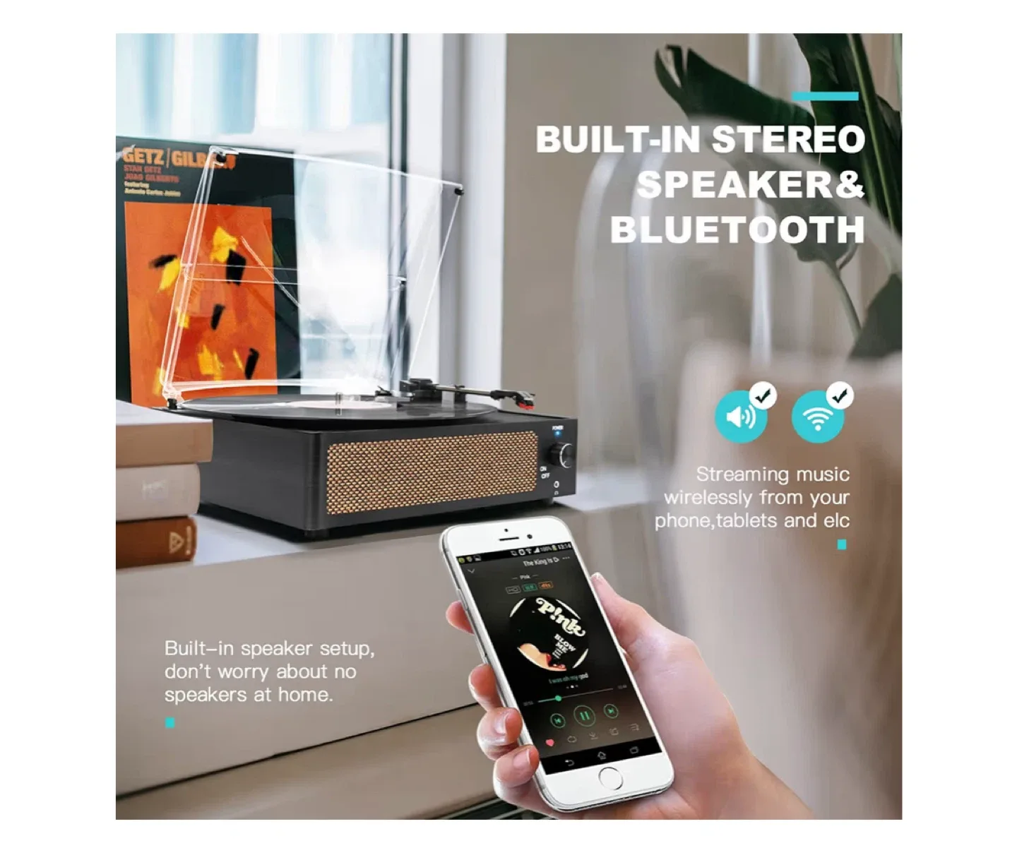 Turntable Record Player with Bluetooth - photo 3