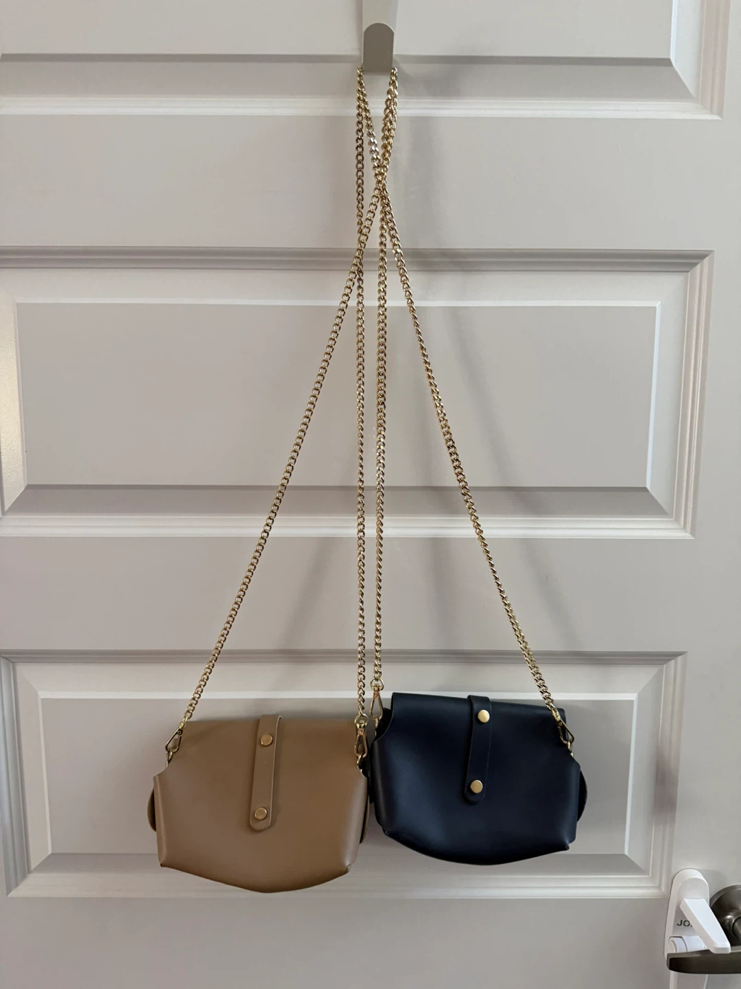 Leather Crossbody Bag with Gold Chain - photo 2