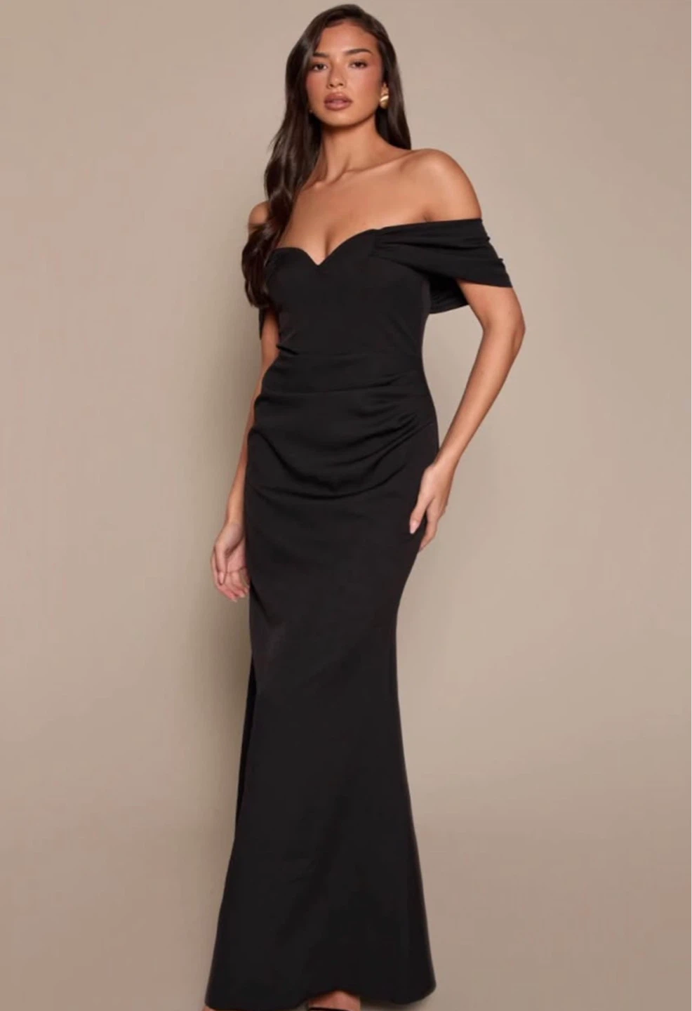 Black Off-the-Shoulder Maxi Dress