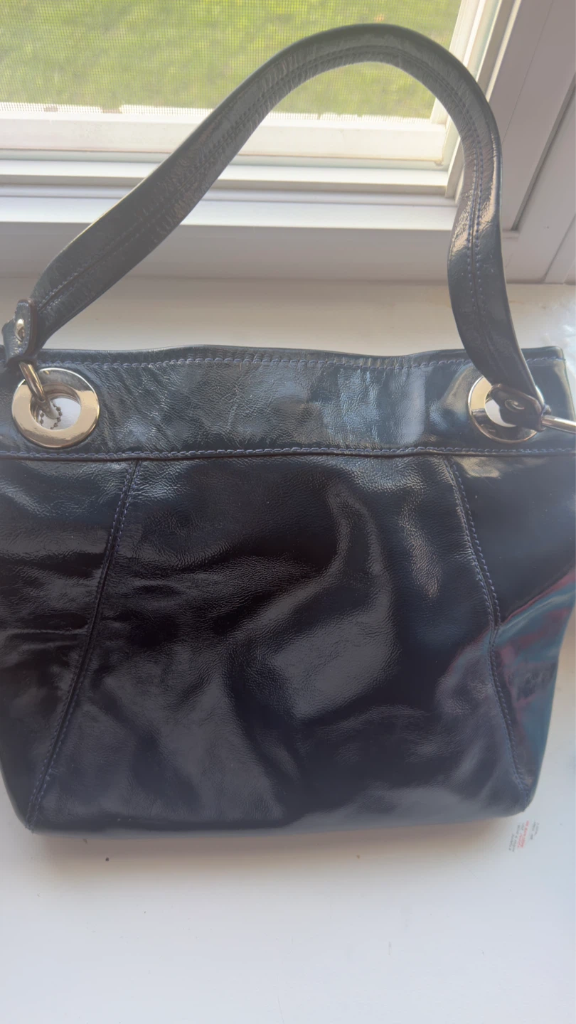 Coach Navy Patent Leather Shoulder Bag - photo 3