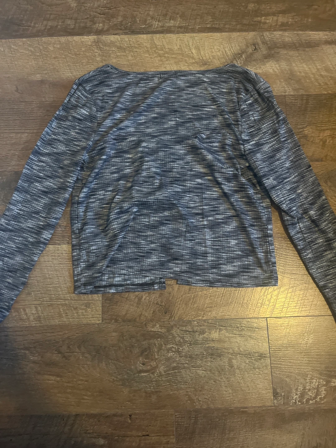 White Mark Long Sleeve Grey Marled Tie Front Top🌱 - photo 2