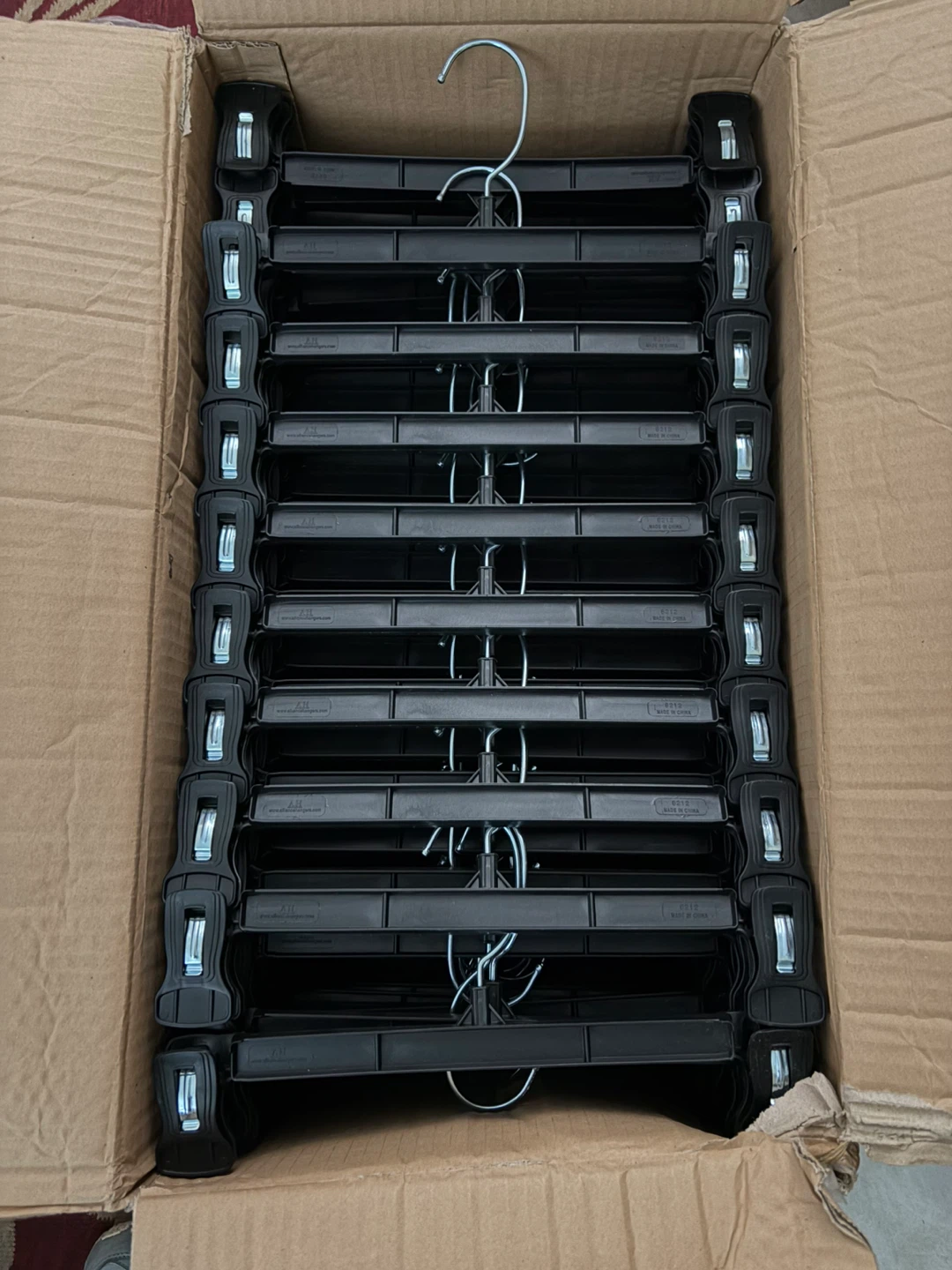 150 Black Plastic Clip Hangers