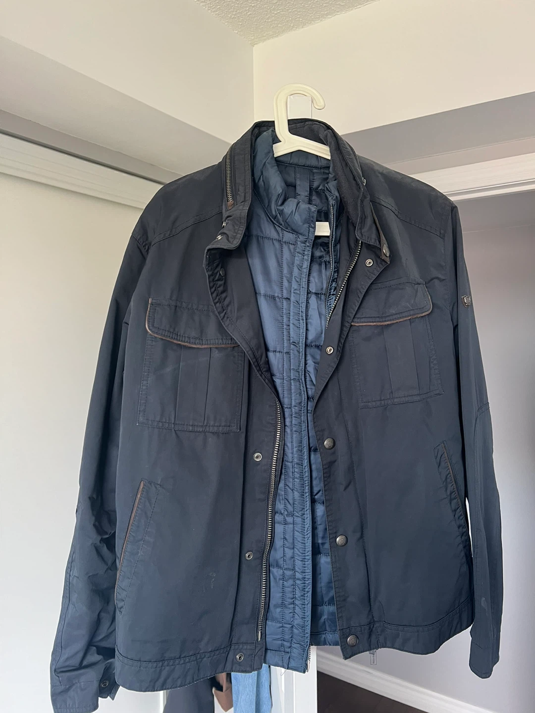 Massimo Dutti Navy Blue Jacket with Inner Vest