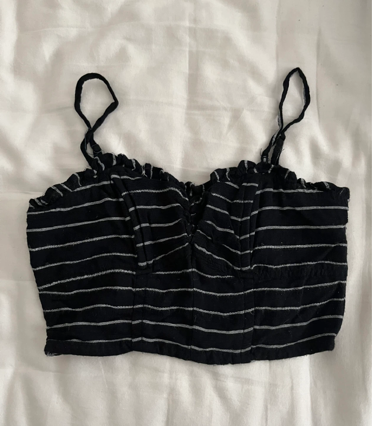 Black and white striped cami top