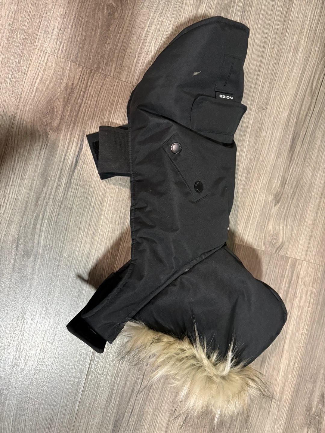 Noize Black Dog Winter Jacket with Faux Fur Hood