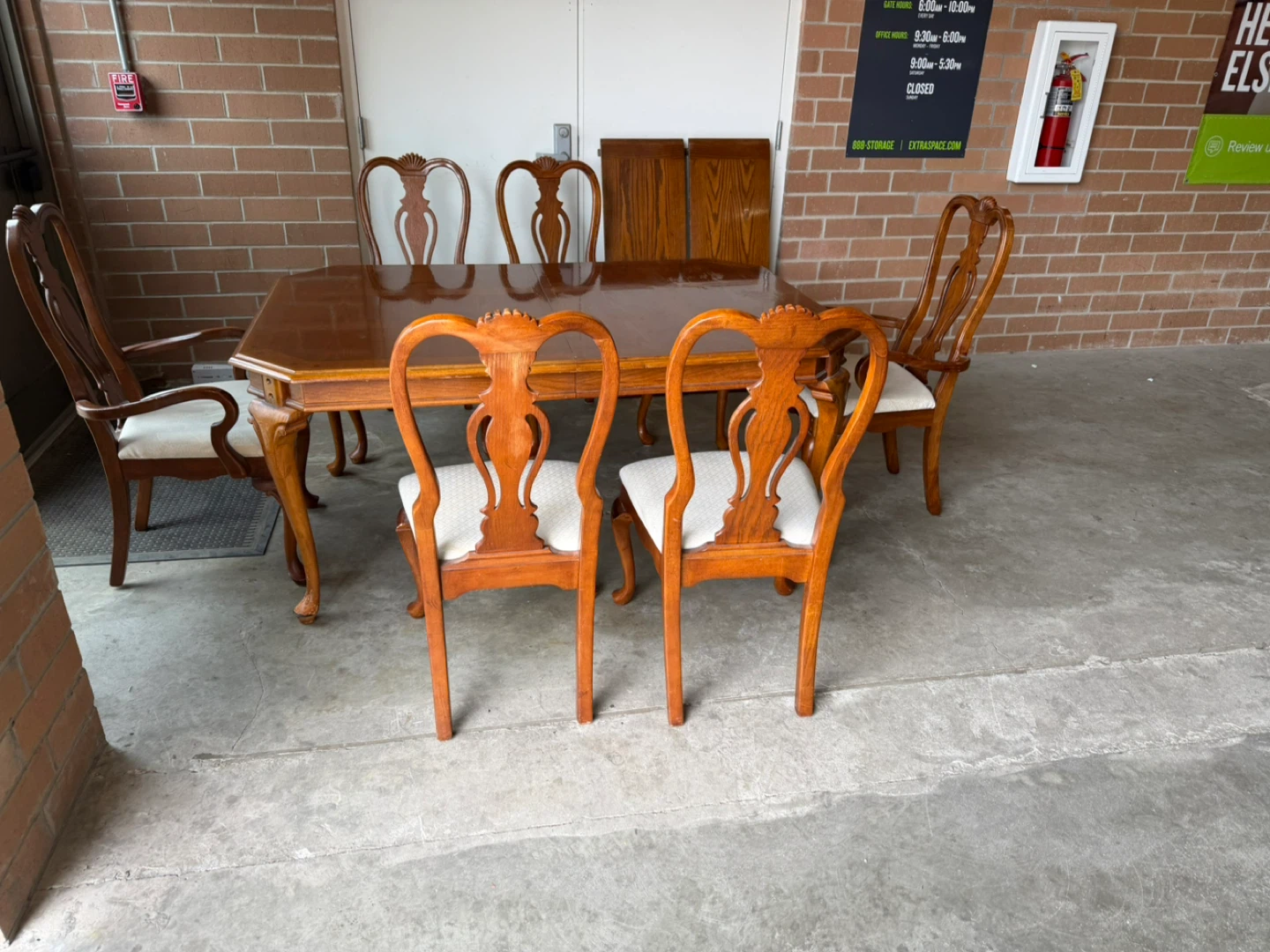 Wooden Dining Table Set with 6 Chairs and Leaves - photo 5