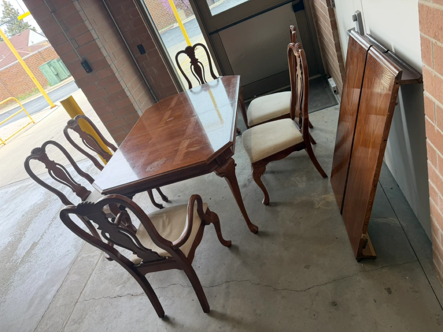 Wooden Dining Table Set with 6 Chairs and Leaves - photo 2