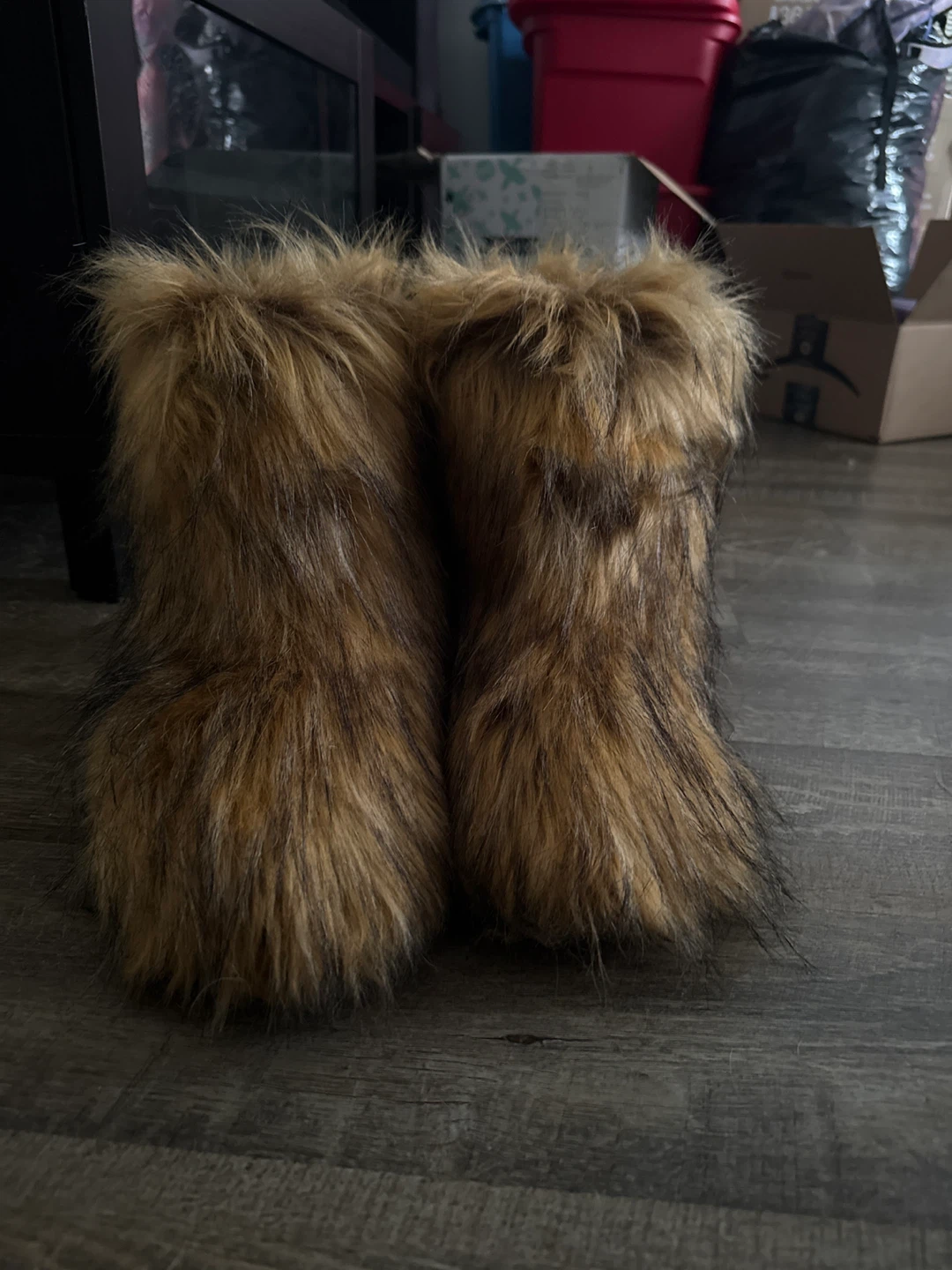 Brown Faux Fur Boots