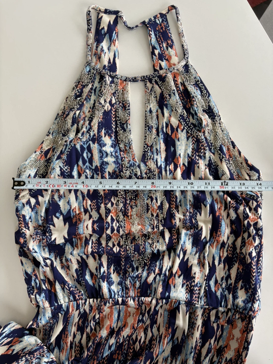 Embellished maxi dress size S/M beaded geometric Aztec pattern - photo 5
