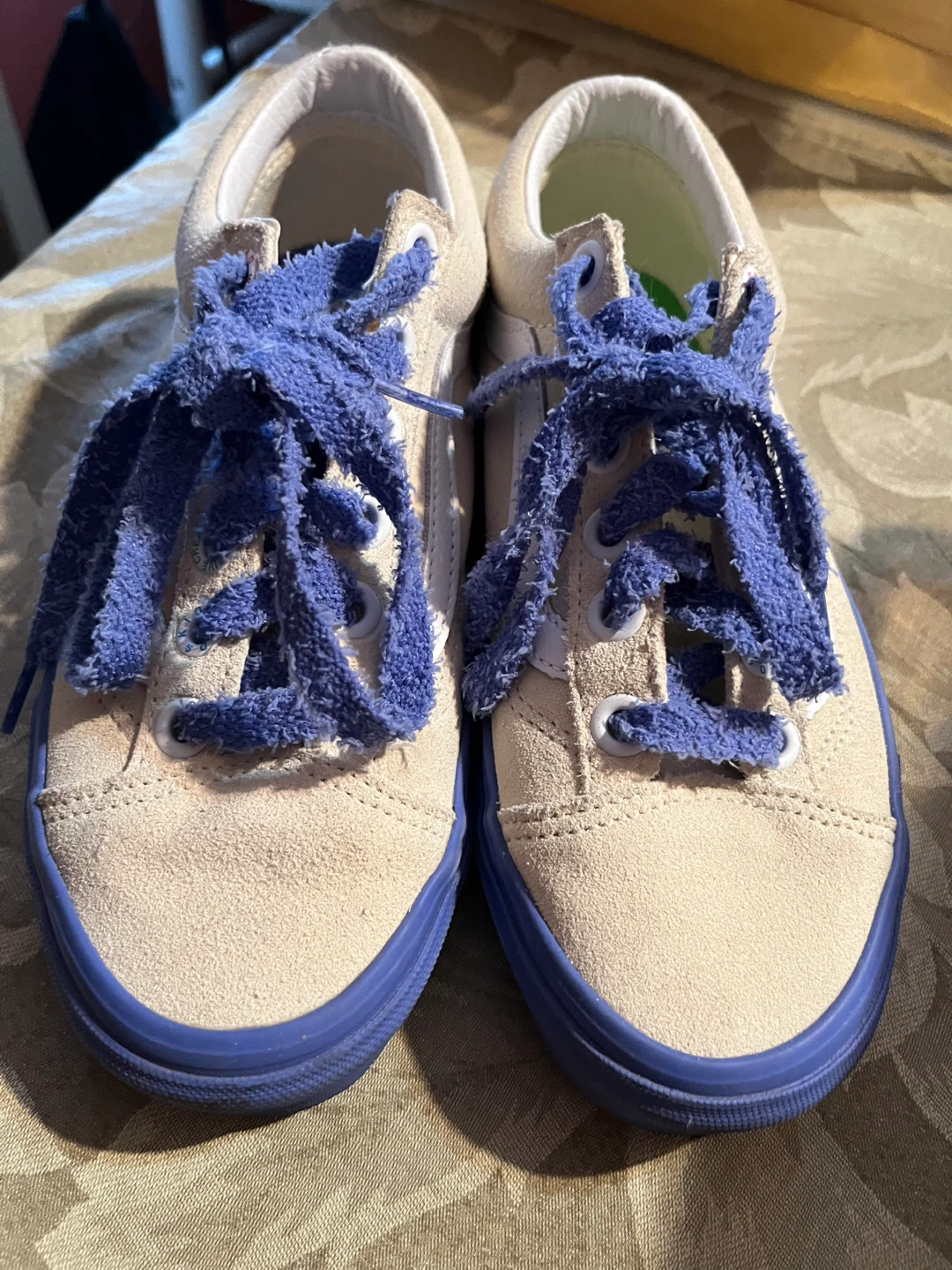 Vans Old Skool Suede Shoes Beige/Blue - photo 2