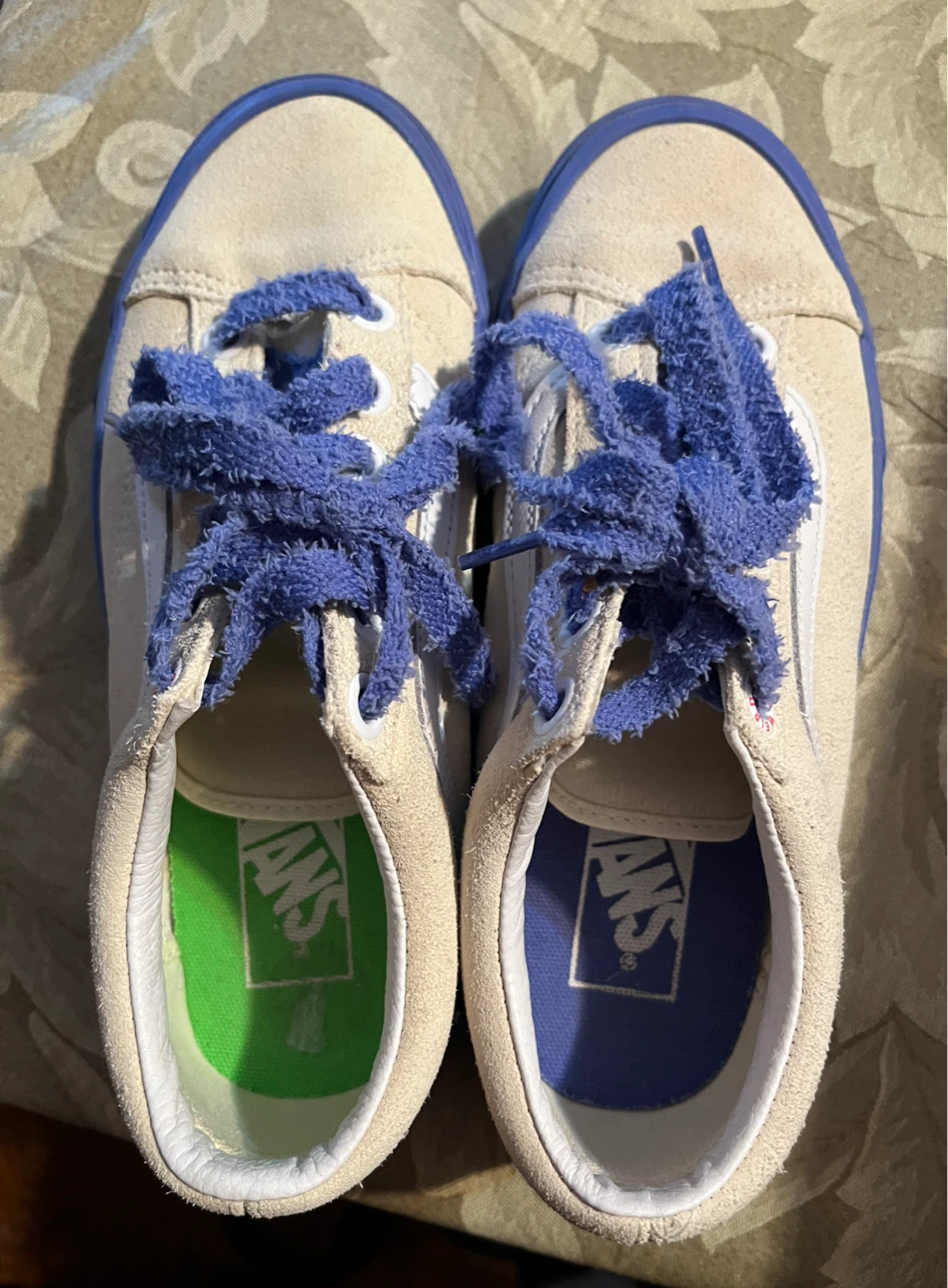 Vans Old Skool Suede Shoes Beige/Blue - photo 3